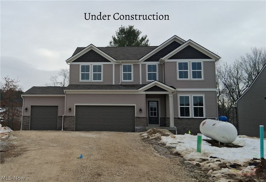 New construction ready for move in April 2026!  This Drees Homes Bradbern plan is currently under construction in Lakeview Pines.  Located in the  Highland School District and Montville Township.  This home offers a spacious kitchen with burlap cabinets and white island cabinets, quartz countertops and upgraded appliance package. The generous sized island offers additional seating or space for family get togethers.  Off the dining area is a sunroom with windows galore looking into the wooded ravine. The family room is spacious and cozy with a stone fireplace.  The second-floor primary suite offers a designer shower with ceramic tile, quartz countertops and oversized walk in closet.  In addition to the 3 large, spare bedrooms, there is a loft for additional space.  The unfinished, walkout basement has endless opportunities.  Lastly, the 3 car garage is perfect for storage.  Some photos for illustrative purposes only.