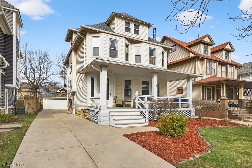 Welcome to your dream home in the heart of Lakewood! Nestled on a highly sought-after downtown street, this beautifully updated 4-bedroom, 2-bathroom home offers the perfect blend of charm, space, and modern convenience. 
Step inside and be greeted by high ceilings and fresh paint throughout, creating a bright and inviting atmosphere. The spacious layout includes a large kitchen with all new appliances—ideal for cooking, entertaining, and gathering with family and friends. The finished basement adds valuable extra living space, perfect for a playroom, or media area with a bar.
Upstairs, find a beautifully remodeled third floor, perfect for a bedroom or home office with its own heat source.
Outside, you’ll find a covered front porch perfect for relaxing mornings, along with a back deck that overlooks a fully fenced-in yard complete with a privacy fence—great for kids, pets, and outdoor entertaining.
Car enthusiasts and hobbyists will love the detached 2-car garage, featuring heat and a lofted storage area for added convenience. Additional updates include newer windows and updated siding. Enjoy central air and heat for year-round comfort.
Located just minutes from parks, schools, shopping, and restaurants, this home offers an unbeatable lifestyle in a family-friendly neighborhood. Don’t miss your chance to own this move-in-ready gem in one of Lakewood’s most desirable locations!