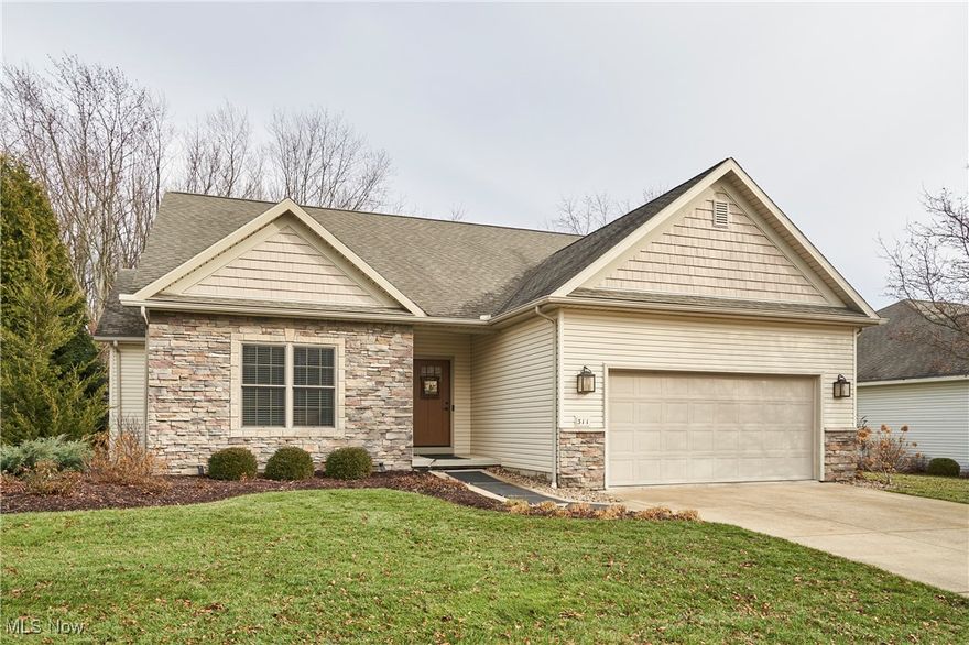 Wonderful newer ranch built by Galehouse. This high quality home offers more than most homes do. The foyer welcomes you into this home with a newer front door and newer Hickory floors. The Great room has vaulted ceilings with skylights, newer floor to ceiling stone fireplace. The seller added a large picture window to allow the natural sunlight and views of the private green, and wooded setting. This is a fabulous open floor plan - Off the Great room is the formal dining and the kitchen with both a peninsula and island. The counters have been updated to Granite and there is over and under lighting on the cabinets, in addition to a pantry closet. Off the dinette area is a sliding door that leads to a screen porch with vaulted ceilings. The spacious master suite is tucked in the corner with newer carpet and paint. The master bathroom has been updated with quartz counter tops and faucets. The second bedroom is located to the front of the house and has a double closet. The second bathroom has also been updated. In the lower level is a family room with a fireplace, a large office, the third bedroom with an ingress/egress window, a double closet and the third bedroom. This home has Anderson windows and also newer central air in 2021. Call to see this unbelievable home!!