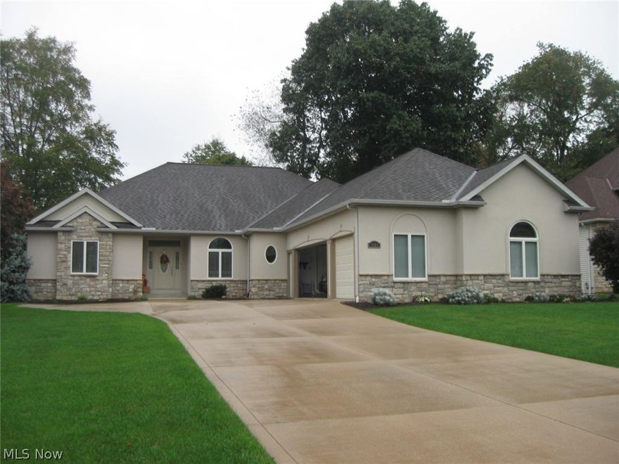 Beautifully maintained and appointed one owner Ranch with additional unfinished Office/Study on upper level with separate back staircase. Vinyl Deck overlooks wooded private area. Large kitchen & Dinette opens to Hearth/Great Room with Fireplace. Maple Cabinetry and Solid Surface Countertops are abundant.  Master suite is separate from two other bedrooms and baths. Absolutely blemish free home. Subdivision welcomes you with two ponds and manicured entry.