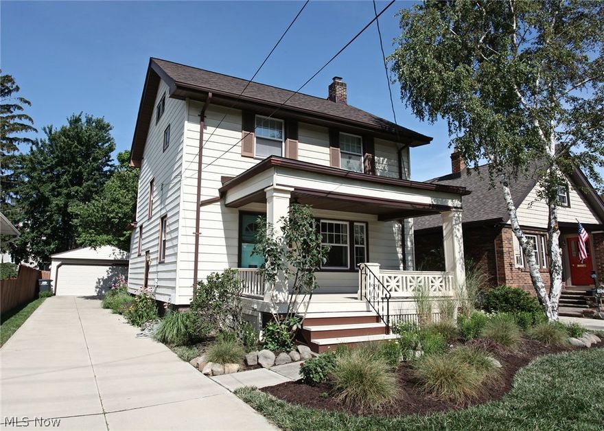 Welcome Home! Turn the Key and Move Right In! This Charming Western Lakewood Colonial is Waiting for You to Call Home! First Floor Offers Spacious Living Room w/ Gleaming Hardwood Floors Including Decorative Fireplace, Flowing Seamlessly into Formal Dining Room. Large Kitchen Offers Plenty of Room w/ Plenty of Storage & Eat In Area. Appliances Stay. Second Floor Bedrooms are All Sizable, Including One w/ a Door to Veranda Overlooking Backyard. Teen Suite Located on 3rd Floor. Partially Finished Basement Offers Huge Rec Room w/ Carpet, Perfect for Man Cave, or Playroom for the Kids! Big Utility/Storage Area. Glass Block Windows. Oversized Garage. Fenced In Backyard, w/ Beautiful Landscaping Surrounding the Home. Other Features Include: New Roof (7/17), Newer Windows (06), Restored Covered Front Porch (7/17), Entire Driveway and Sidewalk Replaced (2012), Waterproofed Basement (Entire Exterior 2011), New Landscaping, and So Much More! This Beautiful Property is Within Walking Distance to