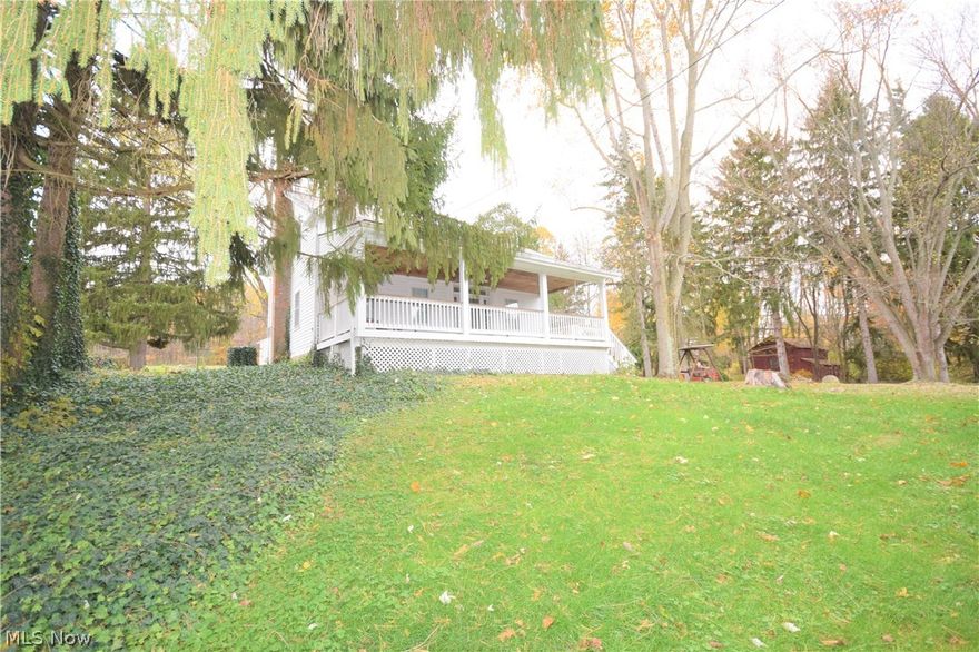Three bedroom, 1 bathroom Century home sitting on a 3.6-acre lot in Doylestown. This private home is located in a country setting, surrounded by trees and farms. You will love the large, covered front porch -- it's the perfect spot to sit and overlook the peaceful, beautifully landscaped property. The house has new flooring and carpet (hardwood under carpet). Spacious eat-in kitchen, living room, and a bonus family room. Along with the detached 3-car garage, there are 3 extra sheds offering you even more storage space. This house also has a slate roof -- which are known to be beautiful, durable, fire resistant,  and environmentally friendly. You will be impressed by this charming country home!