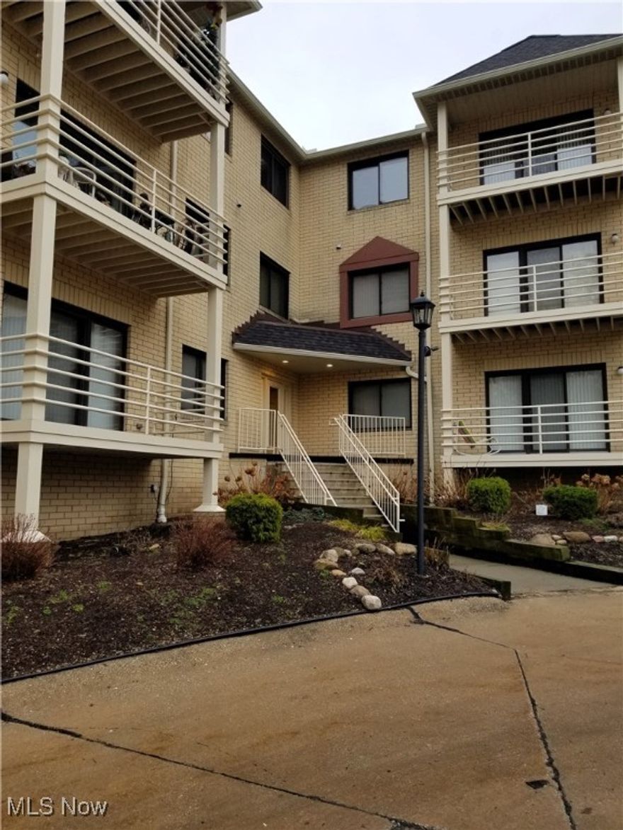 Spacious 2BR, 2 full bath condo in Fairview Park is perfect for a first home homebuyer or to downsize. Kitchen features breakfast bar and all appliances stay. In suite laundry room off the kitchen includes plenty of cabinets for storage. Sliding glass doors in the living room lead to a newer patio/balcony. Master BR features a  large walk-in closet and private bathroom. Underground heated garage includes a dedicated parking space. Lovely green space behind the building is perfect for taking a walk, exercising your pet or relaxing.  A short distance will take you to the  Cleveland Metropark,  golf course, shopping, restaurants,  downtown entertainment, the  airport and so much more! Being sold as-is with no repairs.