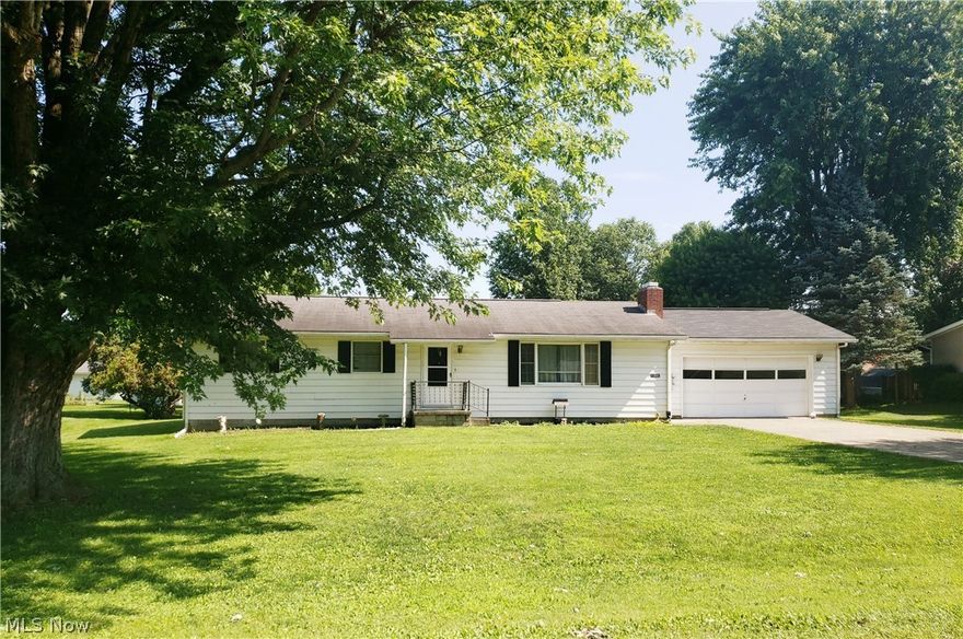 First floor living in this 3 bedroom, 2 bath home with an attached 2 car garage is positioned outside of Coshocton City Limits.  This property is located in River View School District in an area commonly known as Bouquet Village. This home is positioned in a quiet neighborhood on a sizeable level lot with great neighbors. This home offers lots of possibilities to make it your own. The master bedroom has a walk in shower with seats. Additional perks of this home also include a first floor laundry, full basement, large closets and lots of storage above the garage. The basement is not finished, however it has a waterproofing system which provides lots of possibilities. The propane fireplace in the basement will transfer to the new owners. The home also comes equipped with a reverse osmosis system. In the length of the current owner owning the home, there has been a new pump, wiring and piping completed for the 125' deep well. High speed internet and cable are available. Interior photos wi