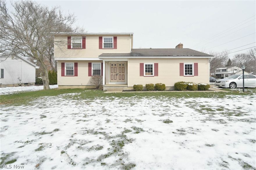 Looking for a great two story home in Poland School District? One that you can put some of your own personality into and do a few cosmetics? This just might be the one! The floor plan has a great sized living room and formal dining. The kitchen has appliances to stay, plenty of counter top and cabinet space, plus there is a dinette for quick meals. First floor half bath is right off the family room with wood floors and wood burning brick faced fireplace! Glass sliders lead to an enclosed sun porch to enjoy warmer months! Such a nice extra and it looks over the back yard. Upstairs are three large bedrooms, all with double closets! Full bath with tub shower combo. The lower level has so much potential to be anything you want! Spacious rec room and an additional room could even be used as a 4th bedroom or office! The unfinished portion holds the utility area, laundry with washer and gas dryer to stay, plus lots of storage. Great corner lot, and two car attached garage! Call now to see thi