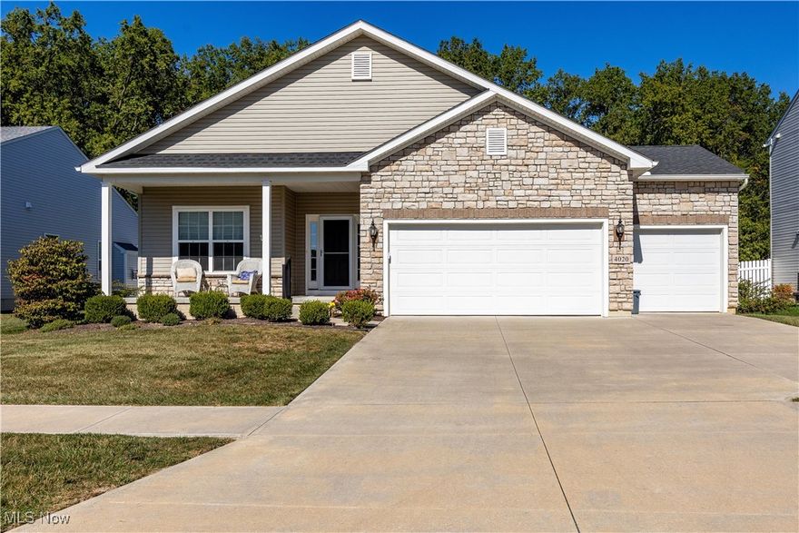 Welcome to 4020 Rossi Way in Lorain, located in the highly sought-after Amherst School District!
This stunning 5-year-old ranch offers modern living at its best with 10 years of tax abatement still remaining for you to
enjoy! Step inside and fall in love with the open floor plan that perfectly complements todays lifestyle of being together. The
gourmet kitchen is a chef's delight, featuring quartz countertops, a large island, plenty of cabinets and counter space,
and all appliances included. All open to the inviting family room with a beautiful stone fireplace. This home boasts 5 bedrooms and 3 full bathrooms, including a spacious master suite with a walk-in closet and double sink vanity. The convenient first-floor laundry room adds an extra touch of practicality to everyday living. The finished lower level offers incredible flexibility, featuring two bedrooms with egress windows, generous closet space, and a full bath making it perfect for an in-law suite, guest area, or extended living space. Enjoy outdoor living on the covered front porch or relax in your fully fenced backyard ideal for entertaining, pets, or
peaceful evenings. The 3-car attached garage provides ample space for vehicles and storage. Located in a desirable neighborhood, this home truly checks all the boxes modern style, functional layout, and unbeatable value. Don't miss your opportunity to make this move-in-ready ranch your forever home!