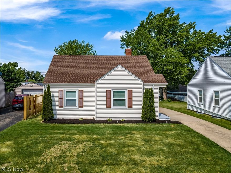 Adorable cape in Firestone Park. Features include 3 bedroom 2 full bath with a finished basement with new carpet.  Newer furnace, AC and HWT.    Newer roof and siding. New side doors.   Easy access to the expressway.  Close to downtown Akron.