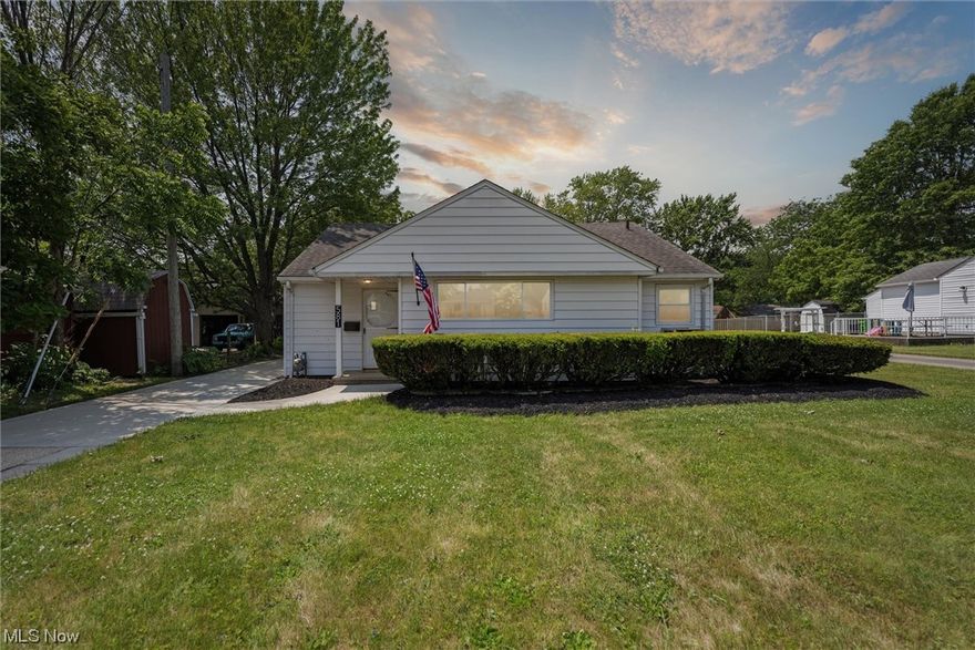 Welcome to this updated and charming ranch-style home nestled in the desirable community of Berea. This single-story residence offers a comfortable and inviting living space, perfect for those seeking a cozy yet functional home. Upon entering, you'll be greeted by an open and airy living room, bathed in natural light thanks to the large windows that adorn the space. The neutral color palette & gleaming hardwood floors create a warm and inviting atmosphere throughout. Adjacent to the living room is a dining room with beautiful built-ins for storage & a stunning new lighting fixture that truly makes the space special. The kitchen has new appliances, a cozy spot for a breakfast table & access to the laundry room. Down the hallway, you'll find three comfortable bedrooms, each offering a peaceful retreat for rest and relaxation. Additionally, the updated bathroom is conveniently located nearby & features a bathtub/shower combination, a vanity & new fixtures. Outside, the property boasts a s