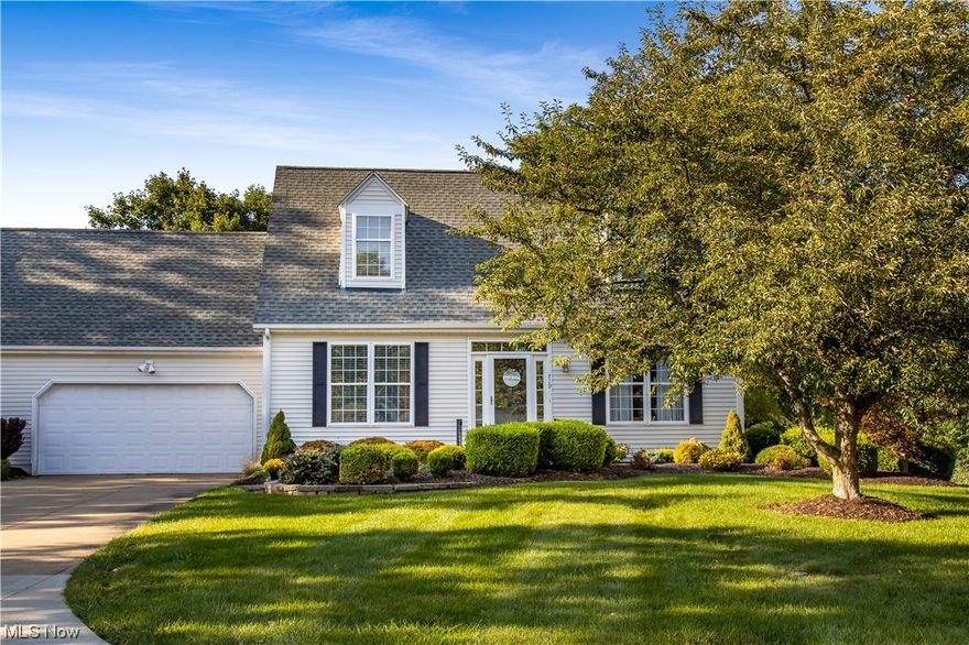 A beautiful home nestled in the Stonecreek development of Copley-Fairlawn. This charming residence offers a delightful blend of modern comforts and serene surroundings, making it an ideal place to call home. Step inside and be greeted by the inviting open floor plan, where the living room seamlessly flows into the dining room. The centerpiece of the living room is a beautiful fireplace. The first floor boasts a master bedroom with a walk-in closet and a full bathroom for added convenience and privacy. Upstairs, you'll find two generously sized bedrooms and another full bathroom. The kitchen features ample counter space, a breakfast nook, and direct access to the upper deck through sliding doors. For moments of relaxation, the sunroom offers a serene retreat in natural light with a view of the peaceful pond. The partially finished walkout basement leads to a patio area, providing additional space for entertainment or outdoor activities. Convenience is at your fingertips with an attached