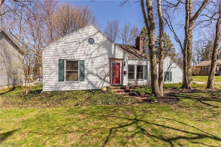 Welcome to this darling cape cod in Stow! The living room has a large picture window to allow natural light to shine in and a lovely fireplace for those cold Ohio nights! Off the living room is the dining room that boosts original hardwood flooring. Next to the dining room is the kitchen that has beautiful oak cabinets and a breakfast bar with an open window to look into a sitting room. The sitting area has charming French doors that lead to a STUNNING backyard and patio. The backyard will be the perfect entertaining spot this summer! Two nicely sized bedrooms and a large bedroom upstairs that would be a great master with a walk in closet. A finished basement that not only has a fireplace but a full bathroom as well! Do not miss out on this amazing home!