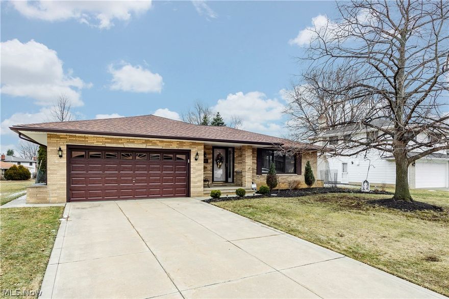 Wonderfully cared for & updated Brick 4 bedroom Ranch by original owner. Features include a gorgeous kitchen w/granite counter tops, glide out shelves, large pantry, all appliances, breakfast bar and it opens into dining room.  Large Pella window for lots of day light in formal living room.  Family room has built-in shelves and sliding door to private patio with newer cement on a deep .4 acre lot with a water line to large shed.  Updated full bath. Convenient center hall layout with 4 large bedrooms and a 2nd full bath. HRDWD floors throughout. 1st flr laundry room.  Finished lower level has a 25x15 rec rm and office.  Updates: hi-eff furnace 2014, roof w/tear off 2013, Attached 2 car garage with water and drain. Driveway 2009.  Great location on a quiet cul-de-sac street. Hurry!