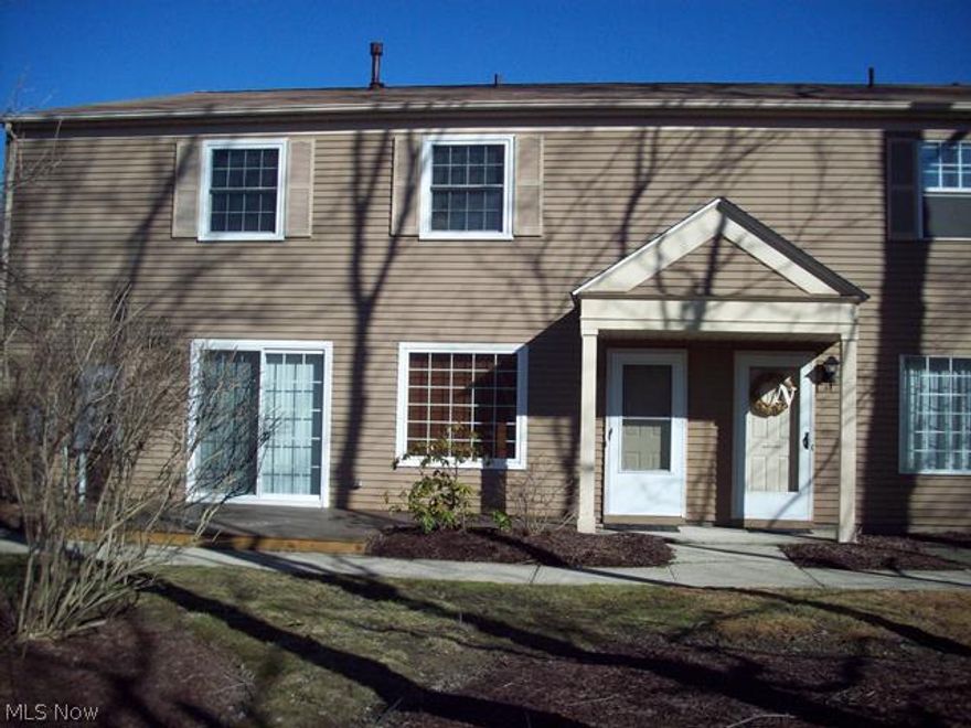 Convenient condo living! Great décor & spacious rooms. Plenty of storage & many updates including ceramic flooring, windows, & paint. Open & airy living rm/dining rm w/sliders to patio & treed grassy common area. 3 Large bedrms on 2nd floor. First floor bath. Complex has pool, included in assoc. fee. Close to shopping, highways, Cuyahoga Valley National Park & ski areas. Located in a good school district. Perfect starter or downsizer! Move right in! This unit shows like a model. Motivated seller will look at all offers.