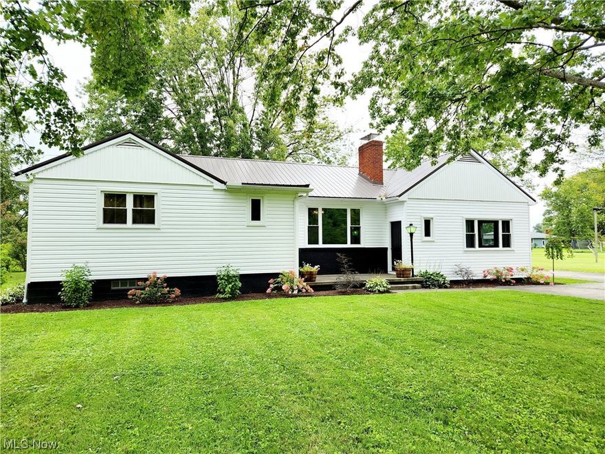 Stunning 5BR/2.5 bath Ranch Home w/2030 sq. ft. situated on 1.44 Acres Totally Updated! New vinyl siding, gutters, downspouts, Metal Roof, Windows, Furnace, Central Air, Water softener carbon system, 200 amp Breaker box, Sump pump & battery back up! All the bathrooms have been updated & new vinyl flooring plus new stainless steel appliances.  New Remodeled 3 Season Sun room w/New Vinyl flooring. 2 Woodburning fireplaces. Full Basement finished w/Recreation room, 2 Bedrooms, storage & new vinyl flooring.  A must see! Motivated Seller!! Bring Offers!!