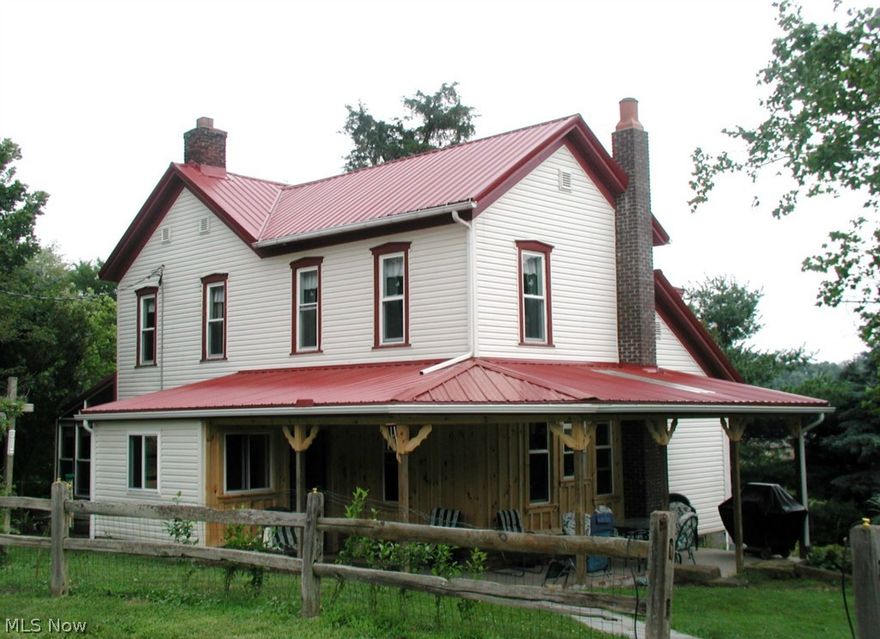 Green acres- A house with a heritage.  A home with a future.  This large century farmhouse with a warm touch sits on 11 plus acres tucked away among large shad trees & a well stocked pond.   the 40 x 60 bank barn has a lean-to, 4 stalls, and water.   A shop built in 2000 is 30 x 40 and upgraded 22 wiring.   Approx 4 acres of woods & approximately 4 acres of fencing is worth your careful consideration.  Sellers do not own mineral, oil, and gas rights.