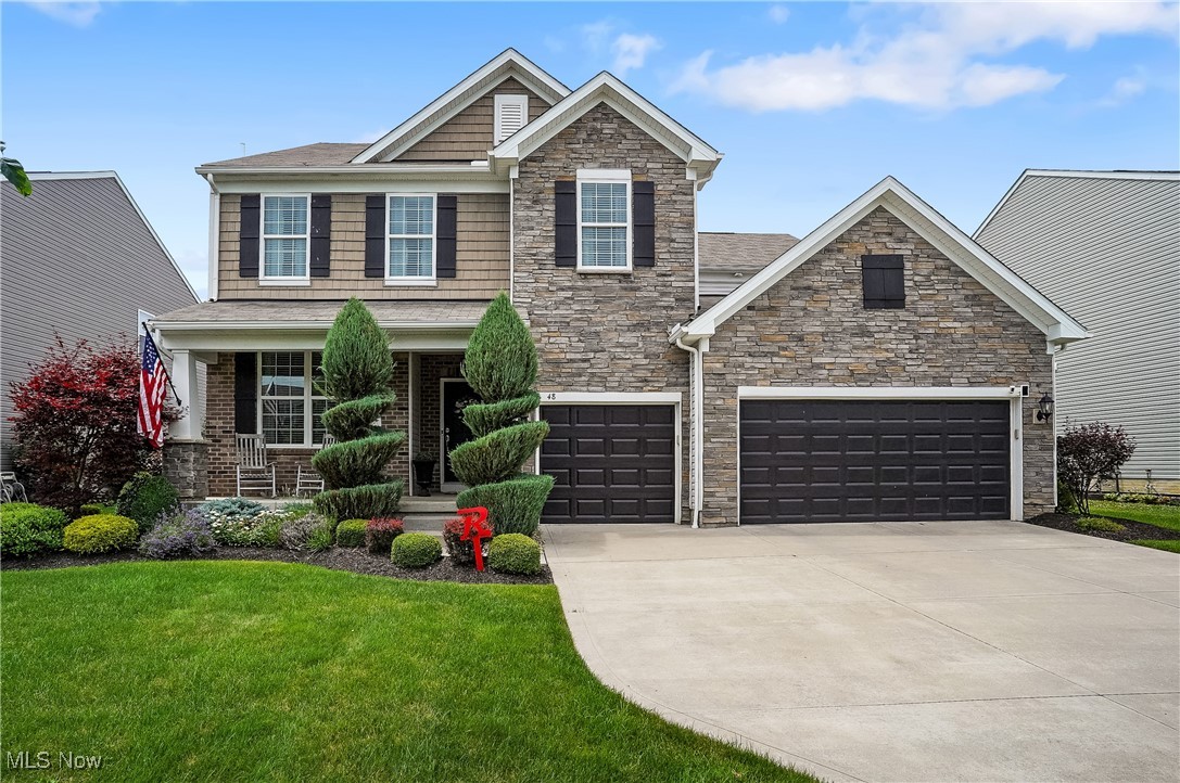 Situated in the highly desirable Miller’s Farm development & award-winning Revere School District, this extraordinary 4 bedroom, 3.5 bathroom Colonial w fantastic curb appeal has been meticulously maintained & tastefully updated w all of today’s modern necessities & amenities. Welcoming foyer features stylish wainscoting, crown molding, wood flooring & 9 ft ceilings throughout the main level. The first floor office has French doors, large window & chandelier. Designed w entertaining in mind, the heart of this home comes from the open concept design that seamlessly blends kitchen, dining and living spaces. Large, center island w granite counter, storage & seating, anchors the kitchen w its highly functional design, featuring SS appliances, walk in pantry, beverage bar, upgraded maple cabinetry, ample storage & counterspace. Dining area opens to the living room featuring a stone, gas fireplace, large windows & slider to deck. Recently updated & generously sized, the mudroom features 6 cubbies, drop zone & huge closet for coats, shoes & Costco hauls. Planning station & elegant half bath complete the first floor. The second floor features a spacious master suite w tray ceiling, fan, and on-suite bath w marble counters, dual sink vanity, tile shower & large WIC. Three generously sized bedrooms, all with walk in closets & ceiling fans, full bath with dual sink vanity, laundry w sink & bonus room w storage closet complete the upper level. With ~1,000 finished sq ft, the lower level feats expansive rec space, third full bath, 2 garden windows, 9 ft ceilings & tons of extra storage. Exterior highlights incl: Covered Trex deck, stamped concrete patio, fenced backyard, sprinklers, French drains, playset, and lush landscaping. Other notable upgrades: tankless hot water, humidifier, softener, radon sys & deduction meter. Extremely convenient location w close proximity to shopping, entertainment, highway access, rec activities, park system, cultural centers & more. Call TODAY!!