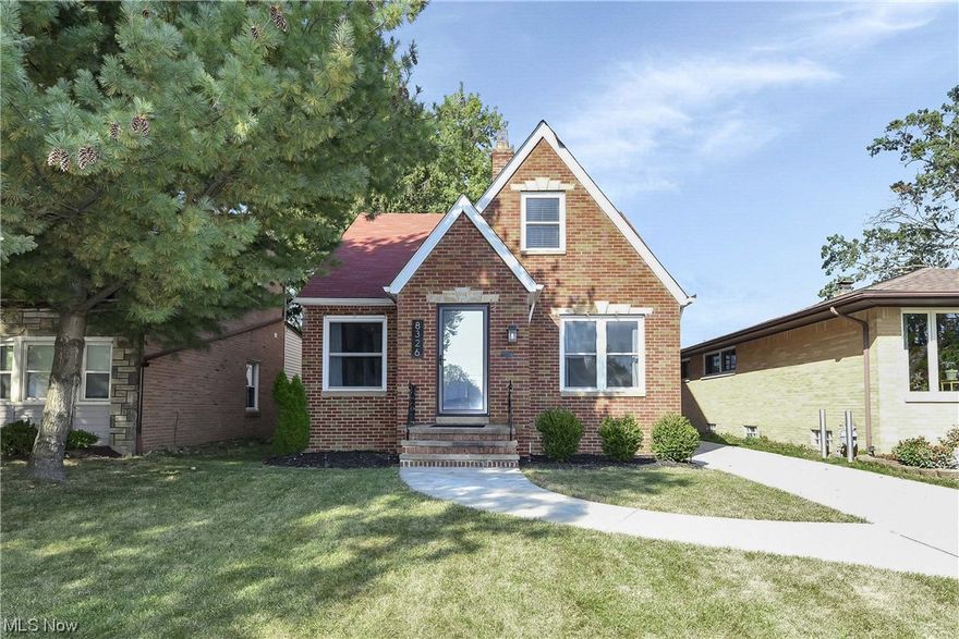 Move right in and make this modern masterpiece your own! Beautiful red brick bungalow has moved on from the 1950s, stunningly updated with light hickory engineered wood floors, LED lighting and glamorous chandeliers. Galley style kitchen offers window seat, granite counters, ample white cabinetry, stainless appliances, subway tile backsplash, single bowl stainless sink and pendant light. Open to the great size living room and formal dining which could also serve well as front office or playroom. Entry foyer has storage closet and a beautiful stained front door. Two good size bedrooms with overhead lighting on the first floor as well as a full bath with tile floor and tub / shower combination with tile surround. Modern white paint, five inch baseboards and dramatic drapery. Head on up to a master suite with more modern flare. Continued hickory floors, updated railing, chandelier and master bath with walk-in closet. Master bath with vanity, standalone tiled shower and tiled floors. This sweet space is the perfect place to retire at the end of a long day. Finished basement features vinyl plank and carpeting, excellent storage space, glass block windows and a 1/2 bath. Electric, plumbing, HWT, HVAC, gutters, downspouts, driveway and 2-car garage 2018 / 19. Situated in a friendly neighborhood minutes from Big Creek Metroparks, Chuppas Marketplace, Schnitz Ale Brewery and convenient highway access. Hurry home to 8326 Bauerdale!