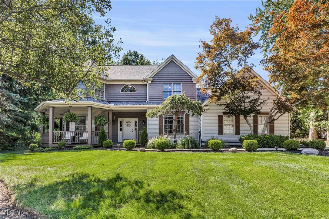 Welcome to this stunning home located in one of Perry’s most desirable neighborhoods, celebrated for its excellent school system. Upon your arrival you will be welcomed by the inviting wrap around porch, well-manicured landscaping and the character of this home. Offering over 3,100 square feet of beautifully designed living space, this residence combines comfort, convenience, and style. The spacious floor plan features a flexible first-floor office/den that can easily serve as a 5th bedroom or in-law suite, along with a convenient first-floor laundry. Upstairs, retreat to the huge master suite with elegant French doors, vaulted ceilings, private ensuite with an expansive double vanity, soaking jet tub and shower, creating a private sanctuary to unwind at the end of the day. Freshly painted throughout, the home feels crisp and inviting. The family room boasts a vented gas fireplace perfect for cozy winter evenings, while the kitchen shines with new appliances and beautiful finishes throughout. The basement offers additional space with endless possibilities! Step outside and enjoy the two tier, low maintenance, Trex deck and stamped concrete patio, ideal for hosting gatherings, barbecues, or simply relaxing outdoors. New Roof Grade 4 Shingle 2025, HVAC 2022, All Appliances 2023, Hot Water Tank 2023, New Shake Siding 2025, LVP Flooring 2021, Carpet 2022, and MORE! Do not wait to schedule your showing!