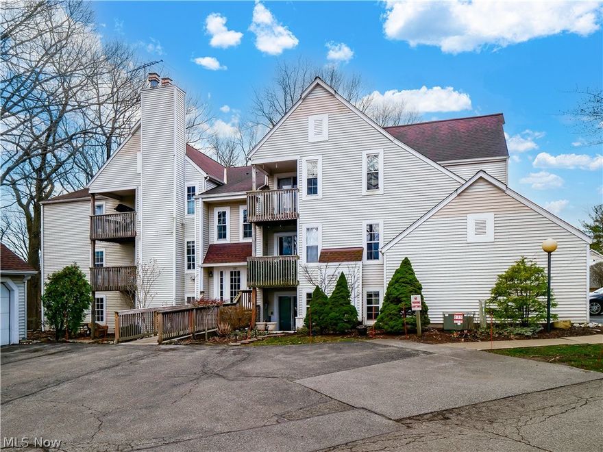 Located in Cherry Ridge Condominiums, this 2 bedroom, 2 full-bath condo offers comfortable living with great potential in Elyria. The open layout provides flexible space for both a family room and dining area that connects to a well-equipped kitchen to create an easy flow for everyday living. Step outside onto the balcony off the living and dining areas and enjoy peaceful views of the woods and the river offering an ideal spot to relax and unwind while taking in the natural setting. Both bedrooms are generously sized with ample closet space. The main bathroom features a convenient tub and shower combination, while the primary bedroom offers an en-suite bath, two closets, and an additional space perfect for getting ready or extra storage. Ensuite laundry completes the interior of this unit. Enjoy the convenience of the dedicated 1 car garage with an extra storage space. There is also additional outdoor parking. Residents enjoy access to the community pool. Location is just a short distance from the Kopf Family Golf Course at Cherry Ridge, ample shopping, dining, parks, I-90 and the Turnpike. Being sold as-is, take advantage of this great value and personalize this home with a few updates. Come see today!
