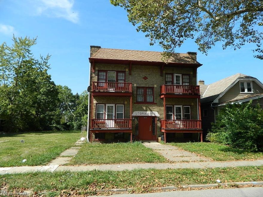 Great Opportunity! 2 story brick apartment building with great potential.  4 two bedroom units and 2 one bedroom units.  All units feature living rm and formal dining rm with built ins.  2 bdrm units have a small balcony on the front of the building.  Updated panels, individual furnaces for each unit with 5 that appear newer.  Newer gas meters, some replacement windows, but needs work.  Estimated potential rent $3000+/month.  All information approximate. All properties sold “As-Is” without any guarantee or warranty by seller.  Pre-approval or proof of funds must be presented with offers.  Buyer to assume any and all expenses for inspections, buyer’s agent must accompany all inspectors.