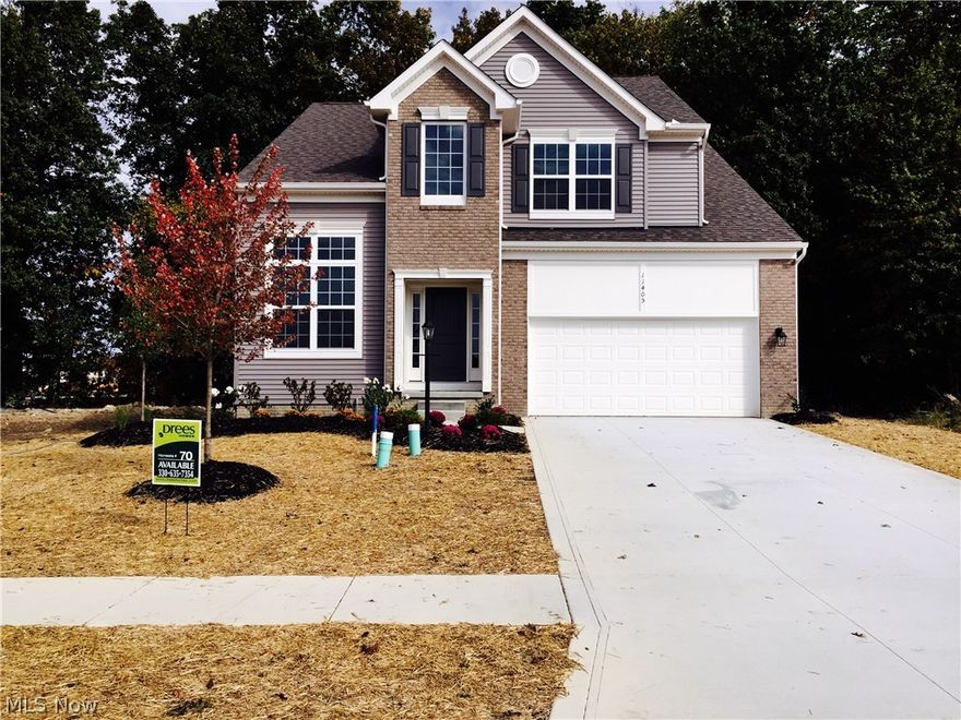 This beautiful Drees home is filled with character, charm & lots of custom finishes. This home includes 4 bedrooms, and showcases a gorgeous exterior with brick and a wooded homesite.  The first floor of this brand new home has a living room/study, 10ft tall ceilings, 2 story foyer, family room with fireplace, lots of windows & hardwood floors! The custom appointed kitchen has upgraded cabinets, granite counters, stainless steel appliances & center island w/ recessed lighting. There is a 1st floor laundry and mud room w/ custom bench sheet of the garage. The owner's suite on the second floor has a large sitting area, vaulted ceiling, huge walk-in closet & attached glamour bath with a separate tub and separate shower. Contact Drees Homes for more information on this great home and community!