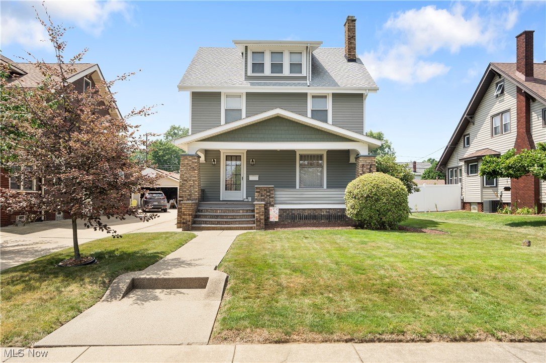 Charming Harter Heights home on a brick-lined street. Full of charm and potential, this home is approx 2,000 sq ft with 3 bedrooms and 2 full bathrooms. You're greeted by warm hardwood floors and lots of natural light. The dining area is open to the kitchen with a breakfast nook and a 3-season sunroom leading to a fully fenced backyard and patio. Don't miss the bonus flex space on the third floor. Awesome front porch to enjoy all summer long. Detached 2-car garage. Add your personal touches and turn this house into your home! Being sold as-is.