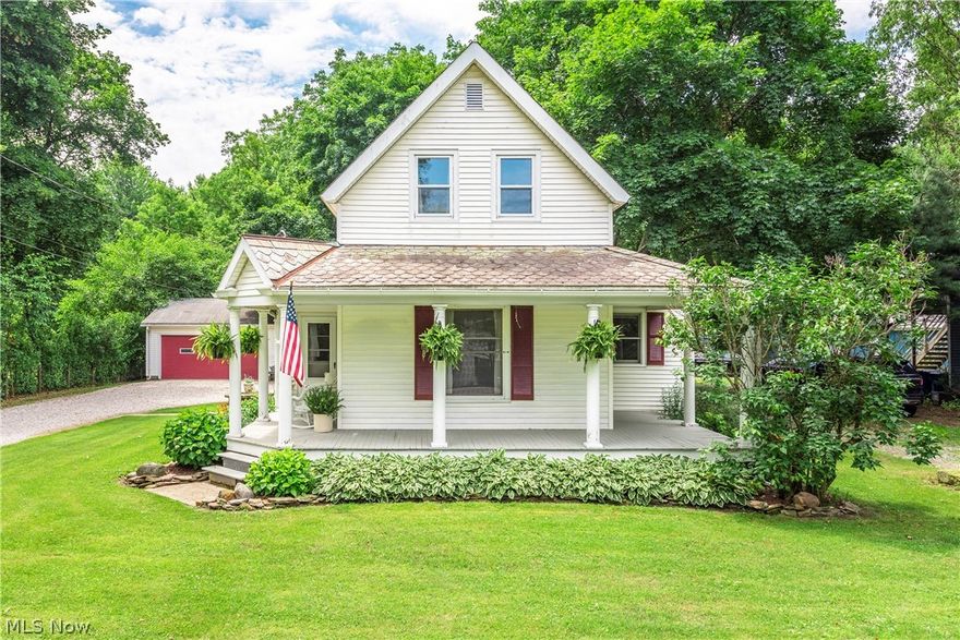 Where do we even begin with this amazing farmhouse located on 1.5 acres of land?! Wonderfully updated and conveniently located with a beautiful wrap around porch, peaceful backyard, a huge barn, and SO much more, you are definitely going to have to see this one for yourself! Step inside and you will be greeted by a lovely dining room with beautiful hardwood floors with convenient access to the living room with new carpet. The kitchen has been updated with beautiful new countertops and tile backsplash with newer appliances that stay with the home. Make your way to the convenient first floor master bedroom with built-in shelving and a farmhouse-style sliding double door closet. To complete the main level, there is a full bath with a new bathtub and a nice mud room to drop all your shoes and coats. Head upstairs and you'll find two more nicely sized bedrooms, each with new carpet and ample closet space. Enjoy country living at it's finest outside on the huge wrap around porch or out on th