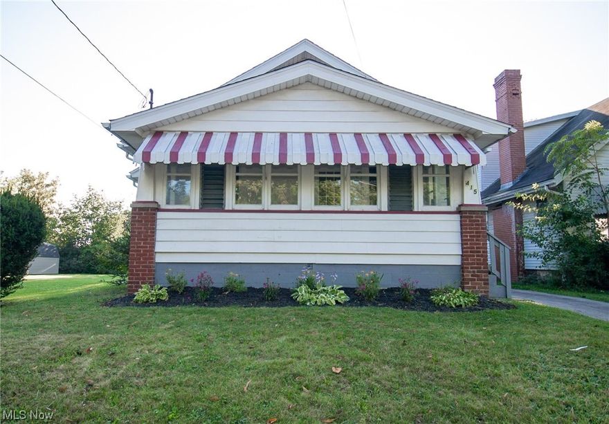 NEW ON THE MARKET... And it's definitely not a drive-by!  Updates galore!  Main floor features an open concept living and dining room- both with new remote operated LED fan lights- updated bathroom with new mirror, vanity, tub surround and hardware, great sized bedrooms with outlets added, and a beautiful enclosed front porch/sunroom. You'll find stairs in the back bedroom that lead to the second floor/attic with wood floors- could be finished off for additional bedroom/ rec room/ living space, or use just for all the storage space! Full unfinished basement with glass block windows and freshly painted. Backdoor walkout at ground level and covered back porch. Electric updates throughout, new hot water tank, windows and ROOF! (All August 2023), furnace (2020-21), updated water meter (within last few yrs). All new fixtures and hardware, new doors, fresh paint, new vinyl life proof flooring throughout- and cute as a button! Great for first home, down-sizing or as a no hassle addition to your portfolio. Schedule your showing today!