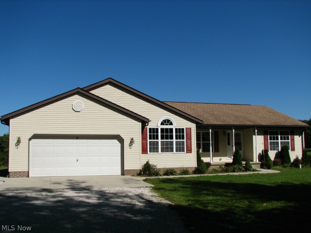 Beautiful 3 bdrm 2 full bath ranch with office on almost 2 acres. Beautiful secluded setting with winding driveway. This home features the following: Glamour master bath with walk in closet, double sinks & soaking tub, kitchen with tons of cabinets, nice trim work throughout, dining room is currently used as office with french doors, full basement with crawl space for storage and 12 x 20 outbuilding for storing outdoor toys! This is a very sharp home for the price. Room sizes approximate.