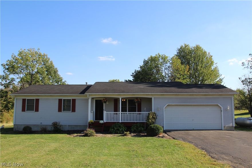 Cozy ranch style home situated in Lafayette Township on 2.75 acres. This home offers 3 bedrooms and 2 full baths along with an over-sized laundry room on the main floor. New flooring and trim throughout. Dining room walks out onto a huge 16x23 maintenance free deck for outdoor entertainment. It also overlooks a park like setting in the rear yard with mature trees for shade and a 23 X 63 multi-use barn with 3 9 1/2 foot tall doors! The barn also has electric and water.