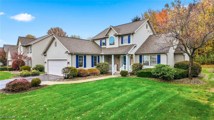 Welcome to your dream home in one of Howland's most desirable neighborhoods! This lovely, one-owner residence offers a perfect blend of comfort and style with 3 generous bedrooms, 2 full and 2 half bathrooms, and an oversized attached 2-car garage for additional storage. The inviting two-story foyer and open living areas make this home a must see! The kitchen features quartz countertops, a large island/breakfast bar, an induction cooktop, convection oven, a generous pantry, and hardwood flooring. The dining room, adjacent to the kitchen, has skylights and a full wall of windows offering great natural lighting, with access to the tiered decking at the back of the house. The great room has a gas fireplace, vaulted ceiling, and new carpeting. The current home office on the first floor has French doors, and could also serve as a formal living room. Additionally, there is a conveniently located half bath and first floor laundry.  Retreat to the first floor Master bedroom that boasts a spacious walk-in closet and a luxurious ensuite bathroom complete with a soaking tub and a new tiled shower, with an exterior door leading to a convenient outside dog run. On the second floor are two additional spacious bedrooms with great closet space, and an additional full bath. The finished basement has a large great room and wet bar, with plenty of area for a game or exercise room, & a separate craft room that could double as a workshop. Step outside to your private backyard sanctuary, where you’ll find a beautifully landscaped yard featuring multi-level decking and pergola, perfect for relaxing and enjoying the outdoors. Additional highlights include new furnace & air conditioning in 2022, new front walkway in 2020, and new sump pump with battery backup. Don’t miss out—schedule your showing today and make this exceptional property yours! A one-year home warranty is included for added peace of mind.