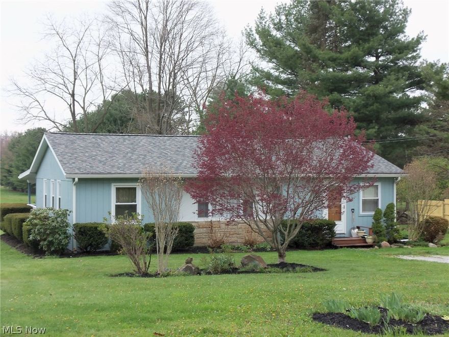 1414 Sq. Ft. Ranch on 1 acre in Burton Twp.  Many updates including roof, windows, exterior paint, 200 Amp electrical box.  Nice neutral decor, wood, ceramic and laminate flooring. Nice size eat-in kitchen with access to rear covered deck overlooking large rear yard with plenty of room to build your new garage/man cave or small barn, plus plenty of room left over to fence for loved ones be they human or animal. Nice location just minutes to Middlefield or Burton for shopping, restaurants and more.  Easy, convenient 1 floor living ready for you.  Call today to schedule your private viewing.