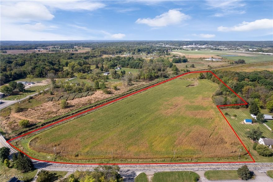 Prime 18.6± acres in Guilford Township, Medina County—zoned Industrial/Manufacturing and set on highly visible Greenwich Rd. (SR-224) just ~1.5 miles to I-71 & I-76. Currently planted in crops with CAUV tax reduction in place; crop removal/rights to be negotiated with the sale (CAUV recoupment, if any, is buyer responsibility). Exceptional location for your industrial or manufacturing operation with immediate access to major interstates, workforce, and suppliers. Strong frontage along Greenwich provides convenient ingress/egress and exposure. Public utilities and due-diligence items (zoning uses, access, utilities, wetlands, soils, permits) to be verified by buyer. Bring your site plan and build your vision here.