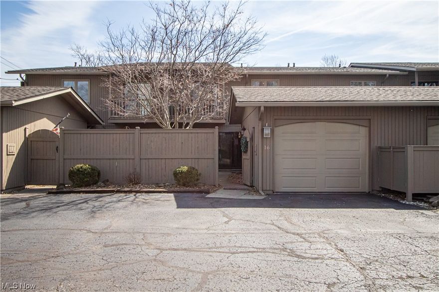 The perfect, tranquil hideaway awaits you at 16 Baker Street in the city of Berea. Quaint and convenient shops, restaurants and Mills Stream Run/ Valley Parkway are a short stroll away. This privately located, 2 bedroom, 1.5 bath unit has been meticulously remodeled with warm, soothing tones. The first floor features a completely open concept with a large, newer sliding glass door that leads to a secluded brick patio area. Excellent for indoor, outdoor living and enjoying the nature that surrounds the property in the warmer months! The chef in your family will appreciate the fully remodeled kitchen that features newer appliances, a wine fridge and a large pantry. The warm, wood interior doors have all been recently replaced and add to the charm and sophistication of this townhouse! Upstairs features two, large bedrooms and an updated full bathroom. The 2nd bedroom flooring was replaced in 2022. The attic was insulated to provide maximum comfort in 2020. Enjoy your morning coffee while