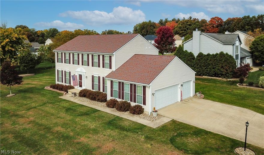 Welcome home to 4283 Pletzer Blvd. in Rootstown! Located just minutes from NEOMED and I-76, this 4 bedroom, 2.5 bathroom colonial home boasts over 2,500 square feet of living space with a full basement ready to be finished off for even more! As you enter through the front door and into the foyer you'll find the living room/office on your left and the large formal dining room on your right. The newly remodeled (2021) half bath is located in the hallway as you make your way into the kitchen and family room. You'll find hardwood floors throughout the kitchen, eat-in and family room areas as well as a newly installed kitchen backsplash (2022) and fireplace in the family room. Head upstairs to find the owner's suite featuring attached bathroom with newer flooring (2021). Also included upstairs are three large bedrooms and a main bathroom with new flooring (2021). All carpeting throughout the home was installed in 2017 and all rooms have been professionally painted within the last 3 years. A