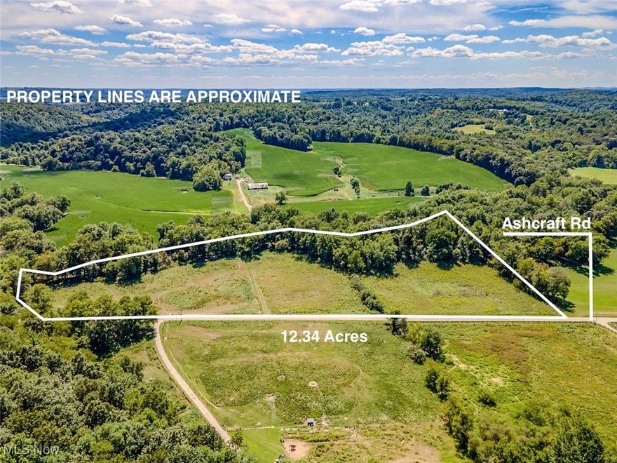 12.34 total acres. 1 parcel. Approximately 5+/- acres wooded. The remainder is cleared and can be used for pasture or hay field. It should be great hunting for deer, turkey, small game, and waterfowl. Opportunities to plant food plots for wildlife. 1100 +/-  feet of road frontage on Ashcraft Road. Total of 628 +/- feet of frontage on Wakitomika Creek. The property is located 100% in the floodplain. GPS Coordinates are 40.1574, -82.1457. If you're looking for a small recreational tract, don't miss out on this one! This acreage is located along the banks of the Wakitomika Creek in northern Muskingum County. This area is renowned for its excellent hunting opportunities, but it also offers great fishing for smallmouth bass, panfish, and northern pike. Also, swimming and kayaking from your own land! With some work, this could be a little honey hole for the deer and duck hunter! Annual taxes are approximately $249.50, and any mineral rights owned by the seller are to be transferred.