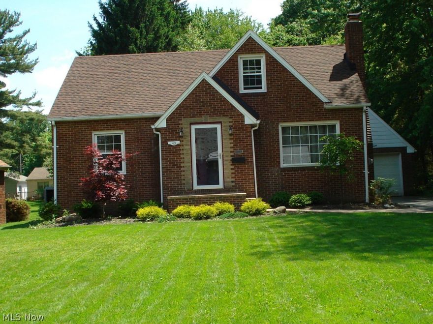 Beautiful brick cape code, hardwood floor updated kitchen and bath newer roof furnace and central AC water proofed basement. formal living room with brick fire place, dinning room kitchen  3 bed rooms , 2 on the first floor and the third on the 2nd floor with sitting area. also has a front porch and rear enclosed patio.
A must see