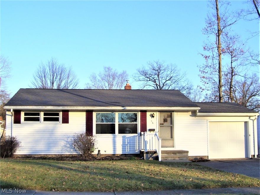 Nice ranch home near city schools campus, rec center and orchard. Updates over the years include: furnace, replacement windows, electric breaker panel and more. Waterproofed basement with glass block windows, huge rec room and partial bath. Walk-up stairs in the living room closet lead to the attic. Attached garage with paved driveway.