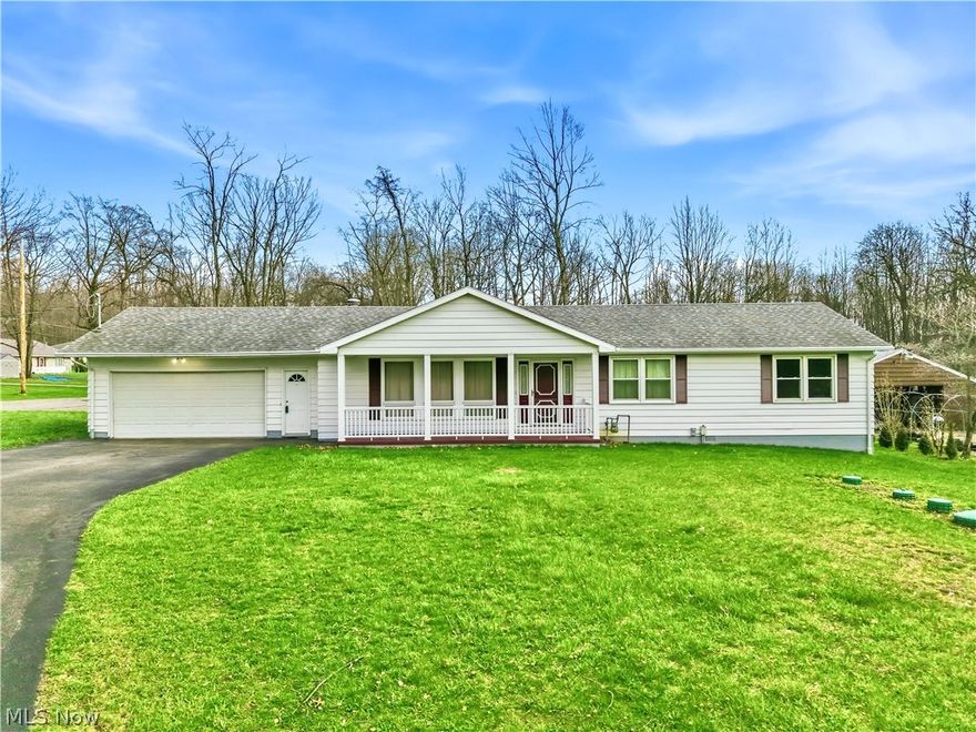 I am excited to share details regarding a new property listing on a beautiful .81-acre corner lot.
This home offers convenient one-level living featuring three bedrooms and two full bathrooms. The layout includes a large living room that opens into an eat-in country kitchen with tons a cabinets, complete with included appliances and a sliding glass door leading to the deck. The master suite features his-and-hers closets and a full bath, while the additional bedrooms are nicely sized with ample closet space. For added accessibility, the hallway to the bedrooms is four feet wide. First-floor laundry and utility rooms located off the kitchen.
Additional features include:
 Two-car attached garage plus 24x30 pole barn currently utilized as a one-car garage and workshop with 220 line .
A circular driveway with a separate drive leading to the pole barn.
Hot water boiler heat, public water, and a septic system. Vinyl replacement windows. 
.81 of an acre 143x250.
Well maintained, move in ready.