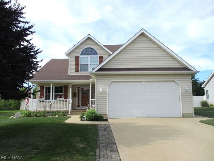 332 Northwoods Ave. in Wellington is waiting for a family. The inside of this home has been freshly painted and has newer carpeting. The eat-in kitchen is open to the family room with beautiful wood floors and a breakfast bar. The family room has a cathedral ceiling with a gas fireplace. The master bedroom is located on the first floor with a master bathroom. The first floor laundry adds more convenience. The second floor has 2 bedrooms, a full bathroom, and a loft area that is currently used as an office space. In the basement you will find a finished 4th bedroom that has an egress window for added safety. There is also a full bathroom in the basement. Basement water proofed in 2019 by Ohio State Water Proofing.  Has a transferable warranty.  The backyard is fully fenced in with a 10x18 shed and an above ground pool.