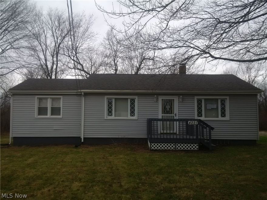 Cute, clean cozy two bedroom one bath ranch.  Appears to have been updated in the not so distant past, such as newer kitchen, bath, windows and roof.  Has a really nice layout and you will love the large master bedroom.  An added bonus is the first-floor laundry.  Huge oversized one car garage has room for office space and all those other toys.  Cute house with not much to do!!