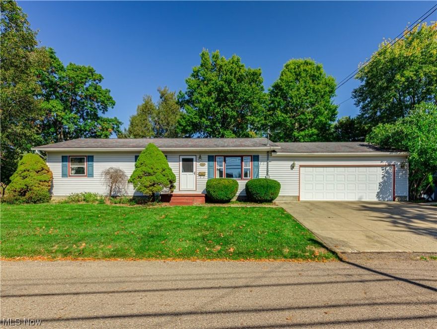 Looking for first-floor living? Come see this well-maintained three-bedroom one-bath ranch on Barberton's West side. The home features a large eat-in kitchen with tile floors and was remodeled in 1999 with great pantry and recycling center cabinets. The largest bedroom has direct access to the main full bath. The two-car attached heated garage with opener, drain, and electric was added in 1999. There is a concrete driveway, wonderful landscaping, a private concrete patio, and a storage shed. A new roof was installed in 2008 including all new decking. Other updates include furnace 2007, A/C 2015, disposal 2022, built-in microwave 2022, and new electric service panel in 1999.