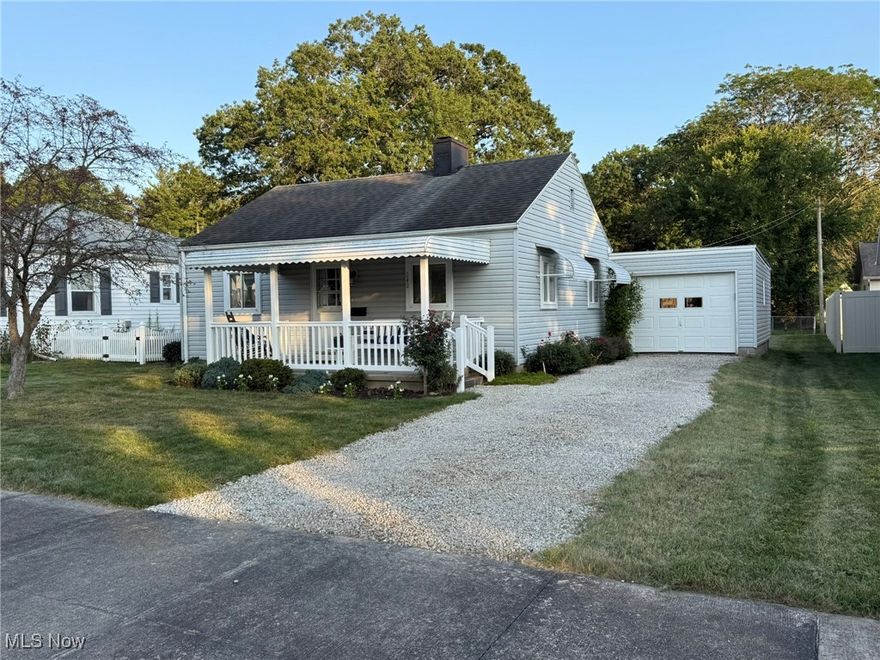 Well maintained, 2 bedroom vinyl sided ranch.  Charming covered front porch.  Beautifully updated kitchen includes appliances.  Laundry room includes washer and dryer.  Remodeled sun room leads to the rear patio and private backyard.  Attached garage with opener.  Vinyl replacement windows.  Taxes reflect the seller receiving a homestead credit of $376.86 annually.  Owner's current utilities average $69 for gas and $92 for electric monthly.