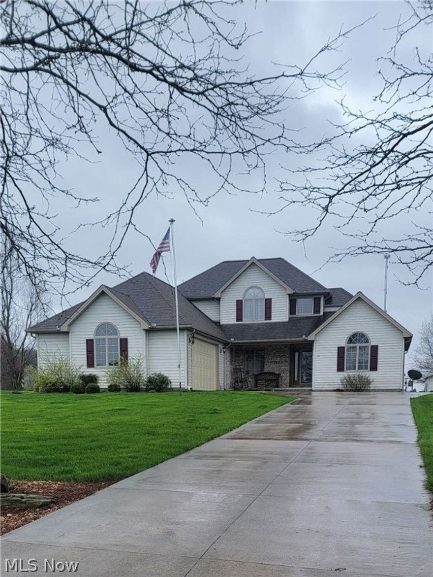 Welcome to your new home in a beautiful family oriented development sitting on 1.5 acres in South Range School District.  This is country living at its finest on a dead end cul-de-sac street.  This home has so much to offer.  The outside has a covered front porch and in the back a 35 x 15 stone patio with gas firepit, 16 x 20 shed with patio attached and a 10 x 20 fenced in garden.  Let's go inside and discover a vaulted ceiling Great room with gas fireplace and windows over looking the backyard.   The main floor also consists of a newly updated half bath, large master bedroom with vaulted ceilings and its own private on suite with double sink vanities, walk in closet, ceramic tiled shower and private water closet.  There is a dining room which could be an office or anything you choose to make it. Next, we go into the eat in kitchen with Corian counters, newer appliances, including a dual flex gas confectionary oven, LG Refrigerator and dishwasher.  Lots of cabinets with under cabinet lighting and an 8 foot sliding door leading out to the stone patio.  Through the kitchen is is the laundry room with washer and dryer, plenty of storage and sink leading to the 2 car garage plus a 3rd utility garage/workshop.  Upstairs you will find 2 bedrooms, a full bath and an extra walk in ceramic tiled walk in storage room with a door to the attic for even more storage.  The 1316 sq ft basement with its high ceiling is full of space for storage, workout equipment, game tables, etc.  This home is a must see!!!
