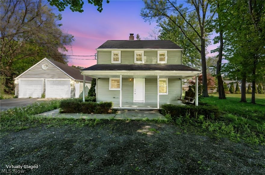 Welcome home to this charming 3-bedroom, 2 full bathroom colonial in Madison! The main floor offers a comfortable living room, spacious eat-in kitchen, and convenient first-floor primary bedroom. The kitchen features plenty of space and a side access door leading to the garage. The primary bedroom includes private access to the patio and fenced-in outdoor space, perfect for relaxing or entertaining. Upstairs you’ll find two additional bedrooms, a full bathroom, and a dedicated laundry room for added convenience. Outside, enjoy the covered front porch, circular driveway for easy access and extra parking, 2-car detached garage, and additional storage shed. A great opportunity to enjoy comfort, space, and functionality all in one home!