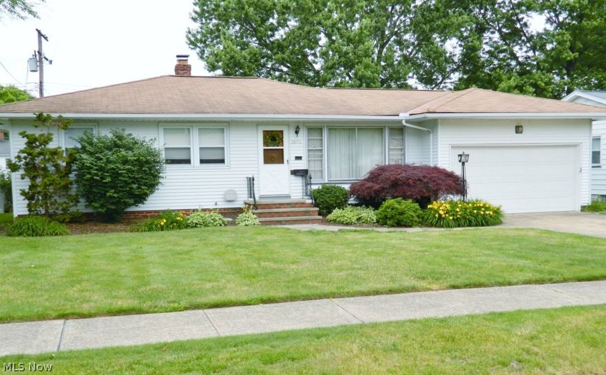 Fantastic ranch style home with attached 2 car garage located on a lovely Fairview Park street only minutes from shopping at Westgate Mall and recreation at the Metroparks. Well maintained with newer windows, central air conditioning only 2 years old and a new kitchen floor installed this year. Excellent quality construction with hardwood floors under the carpeting, ceramic tile floor and walls in main bathroom and glass block windows in the basement. For additional room to relax or entertain there is a 12 x 27 rec. room in the basement as well as an additional toilet and shower. For outside relaxation or entertaining there is a large backyard. Don't forget the highly rated Fairview Park school system if you have children. This is just a great home in a great neighborhood that is definitely worth taking a look at.