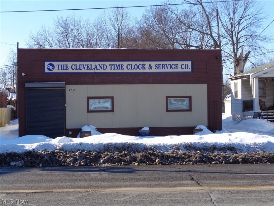 Cleveland Time Clock & Service Co. plus a single family house on a separate lot next door (north of the building). Property's only business is closed, house is rented on a month-to-month basis. Building has 2 baths, workshops, service areas, meeting rooms, main office areas. Great possibility. Great area of Old Brooklyn.