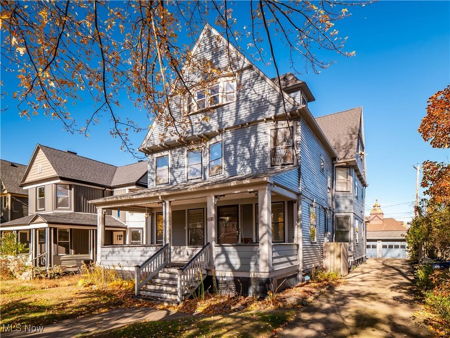 Incredible Triplex in the HEART of Gordon Square! This rare, fully updated three-unit property offers the perfect combination of historic character, modern upgrades, & unbeatable location. Whether you're looking to occupy or invest, this property checks every box! First Floor Unit (2 Bed | 1.5 Bath | In-Suite Laundry) The first floor exudes historic charm with original pocket doors, original hardwood floors, solid wood entry doors. A spacious & flowing floor plan leads into an updated modern kitchen featuring quartz countertops & stainless appliances. Two large bedrooms offer generous size, while the primary also offers an on suite bath. There is also a convenient half bath and in-suite laundry on the first floor! Enjoy the expansive front porch perfect for coffee, lounging, or hosting. The occupied, Second Floor Unit (2 Bed | 1 Bath | In-Suite Laundry) Offering classic & traditional updates with timeless details, this unit offers great scale & natural light. The eat-in kitchen provides ample prep & dining space, paired with two oversized bedrooms & a nicely updated full bath. A private roof deck offers elevated views of the Capitol Theatre & surrounding neighborhood truly a standout feature.Third Floor Unit (2 Bed | 2 Bath | In-Suite Laundry) Fresh, sleek, & modern. Newly renovated from top to bottom, this unit showcases contemporary finishes, two brand new bathrooms, in-suite laundry, and impressive views of downtown Gordon Square. With updated mechanicals, modern kitchens and baths throughout! In suite laundry in every unit, & separate utilities this property is a turnkey investment that is extremely attractive to premium tenants or ideal for an owner-occupant wanting to offset their mortgage. With a three-car garage, additional off-street parking, outdoor green space, & walkability Edgewater Beach & everything that makes Gordon Square one of Cleveland’s most desirable neighborhoods. Opportunities like this in Gordon Square do not come around often.
