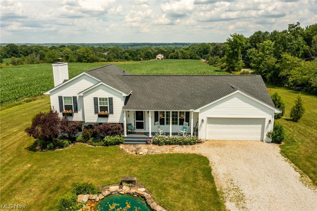 Must see this one owner, very well maintained split level home with a perfect location on a corner lot! Just minutes from everything that Medina has to offer, this 3/4 bedroom 3 full bath is sitting on two and a half acres! On the outside you have a nice long driveway leading up to the well landscaped yard with your own stocked Koi pond, a two car garage, and a large rear deck with a pool for those summer days! As you enter the home you are greeted with real hardwood floors on the main level along with a tiled kitchen and real maple cabinets. On the upper level you have three bedrooms including the master bedroom with two closets and a full master bath. The lower level offers a real wood burning fireplace with a switch controlled blower and a bonus room that could be used as a fourth bedroom with it's own full bath attached to it as well as access from outside. Next is the basement that offers a laundry area, a 200 amp electric panel, new hot water heater 2023, and newer water softene