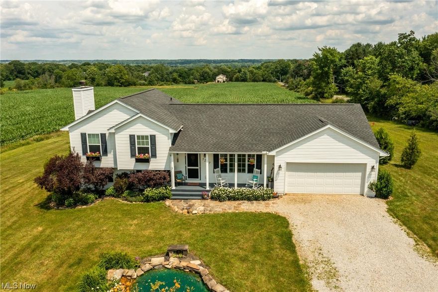 Must see this one owner, very well maintained split level home with a perfect location on a corner lot! Just minutes from everything that Medina has to offer, this 3/4 bedroom 3 full bath is sitting on two and a half acres! On the outside you have a nice long driveway leading up to the well landscaped yard with your own stocked Koi pond, a two car garage, and a large rear deck with a pool for those summer days!  As you enter the home you are greeted with real hardwood floors on the main level along with a tiled kitchen and real maple cabinets. On the upper level you have three bedrooms including the master bedroom with two closets and a full master bath. The lower level offers a real wood burning fireplace with a switch controlled blower and a bonus room that could be used as a fourth bedroom with it's own full bath attached to it as well as access from outside. Next is the basement that offers a laundry area, a 200 amp electric panel, new hot water heater 2023, and newer water softener system. Other upgrades include a new roof in 2019, a reverse osmosis water system, and newer kitchen appliances. Schedule to see your new home today!