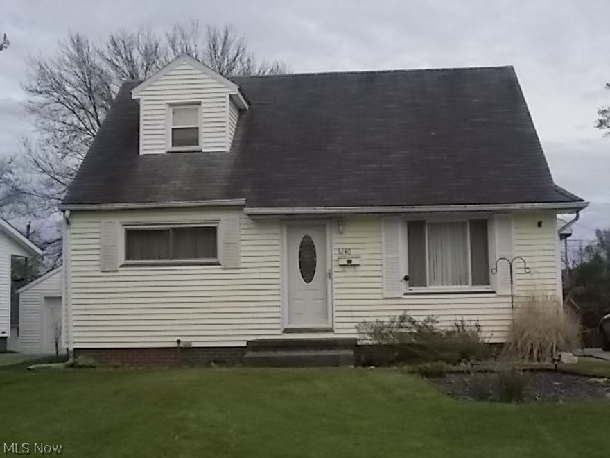 Nice Cape with wood floors and some updates, ready for your family with 3 bedrooms 1 bath and a full unfinished lower level that could be a nice family room or additional kids paly space or what ever you need, Detached garage and a partially fenced yard. This is priced below market and is a great starter home or downsizing property.